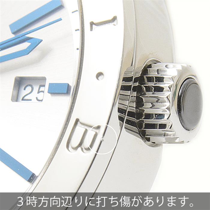 ブルガリ 時計 メンズ ブルガリブルガリ ソロテンポ シルバー文字盤 革ベルト 自動巻  BVLGARI BB39S SS 中古