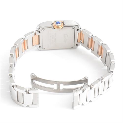 カルティエ 時計 レディース タンクアングレーズ シルバー文字盤 電池式 Cartier W5310036 SS×PG 中古