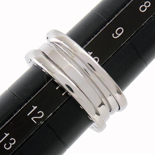ブルガリ 指輪 レディース メンズ ビーゼロワン リング ホワイトゴールド 51号 実寸サイズ10.5号 BVLGARI B-ZERO1 750WG 中古