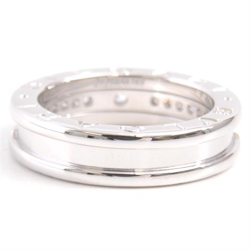 ブルガリ 指輪 レディース ビー ゼロワン B-ZERO1 ソリテール ダイヤリング 49号 D0.34ct ホワイトゴールド BVLGARI 750WG 中古
