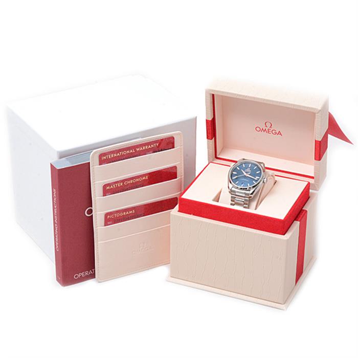 オメガ 時計 レディース メンズ シーマスター アクアテラ コーアクシャル ブルー文字盤 ステンレス OMEGA SS 220.10.38.20.03.002 未使用展示品