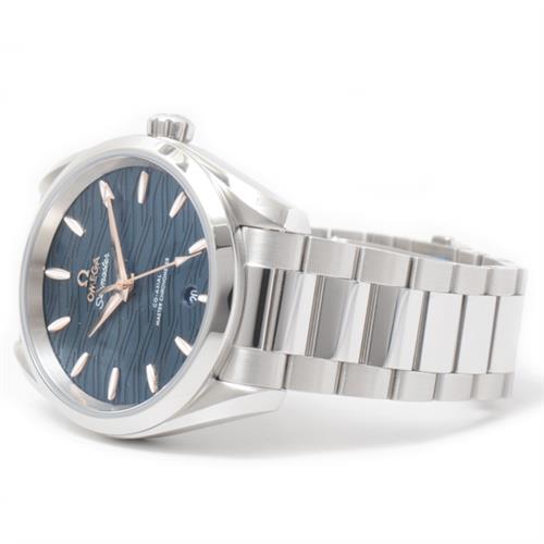 オメガ 時計 レディース メンズ シーマスター アクアテラ コーアクシャル ブルー文字盤 ステンレス OMEGA SS 220.10.38.20.03.002 未使用展示品