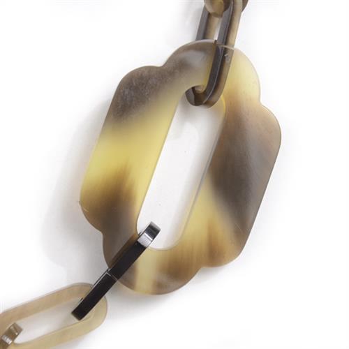 エルメス メンズ レディース バッファロー ホーン ネックレス 水牛 ブラウン カーキ ベージュ HERMES 中古