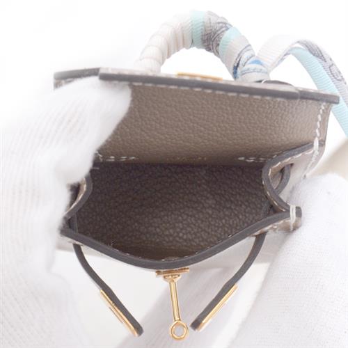 エルメス チャーム レディース ヴォ―タデラクト マイクロケリー バッグチャーム エトゥープ Y刻印 HERMES 中古