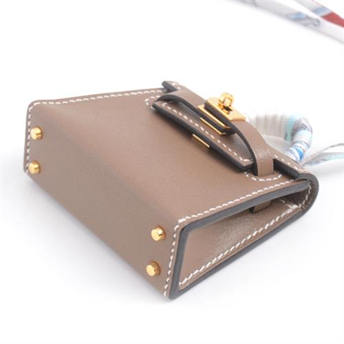 エルメス チャーム レディース ヴォ―タデラクト マイクロケリー バッグチャーム エトゥープ Y刻印 HERMES 中古