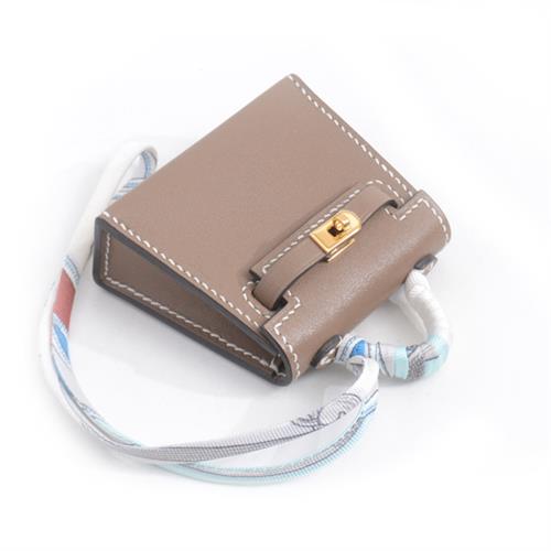 エルメス チャーム レディース ヴォ―タデラクト マイクロケリー バッグチャーム エトゥープ Y刻印 HERMES 中古