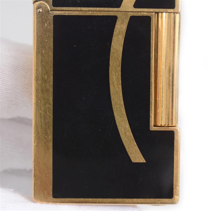 デュポン ライター メンズ ライン2 ローラガスライター カーブ デザイン ゴールド ブラック S.T.Dupont 中古