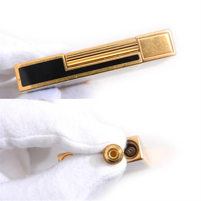 デュポン ライター メンズ ライン2 ローラガスライター カーブ デザイン ゴールド ブラック S.T.Dupont 中古