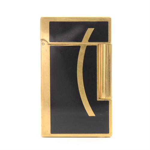 デュポン ライター メンズ ライン2 ローラガスライター カーブ デザイン ゴールド ブラック S.T.Dupont 中古