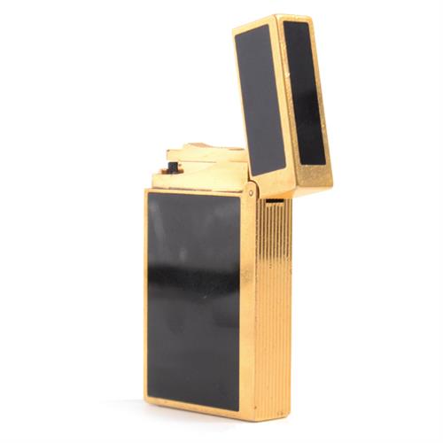 デュポン ライター メンズ ライン2 ローラガスライター カーブ デザイン ゴールド ブラック S.T.Dupont 中古