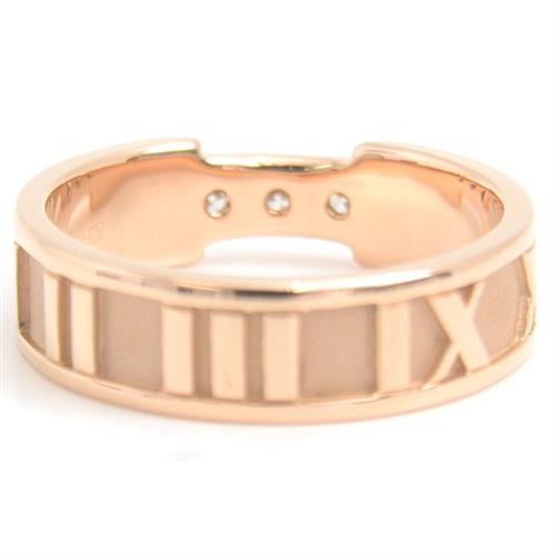 ティファニー 指輪 レディース アトラス 3Pダイヤモンド リング 11.5号 ピンクゴールド TIFFANY 750PG 中古