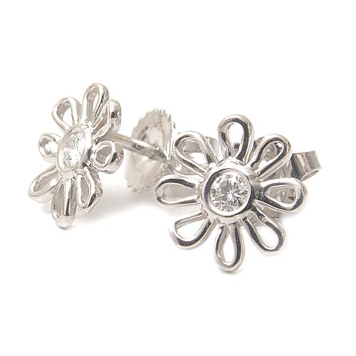 ティファニー ピアス レディース デイジー 1Pダイヤ ピアス プラチナ TIFFANY PT950 中古