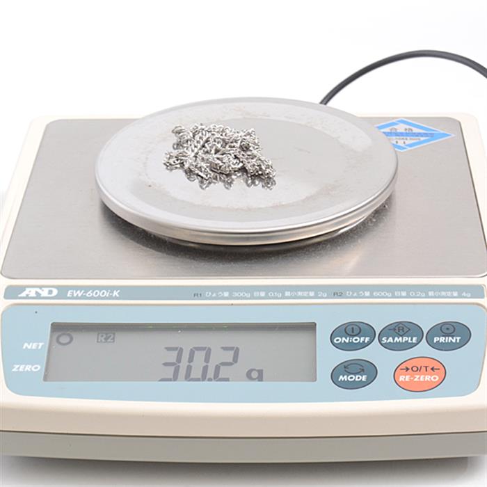 喜平 ネックレス PT850 6面カット ダブル 30g 50cm 造幣局検定刻印入 メンズ レディース チェーン プラチナ PT 中古