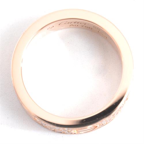 カルティエ 指輪 ユニセックス ラブリング フル パヴェダイヤモンド リング 55号 ピンクゴールド Cartier 750PG 中古