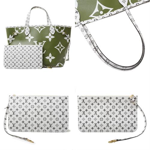 ルイヴィトン バッグ メンズ レディース ユニセックス ジャイアントモノグラム ネヴァーフルMM ハンドバッグ トートバッグ Louis Vuitton M44568 中古