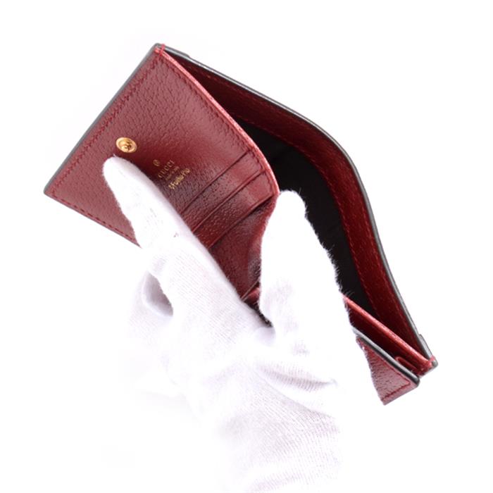 グッチ 財布 メンズ レディース ミニGGスプリーム カードケース ウォレット 二つ折り財布 ドラえもん レッド ブラウン 647788 GUCCI 中古