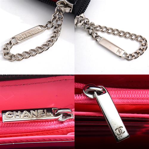 シャネル 財布 レディース ラウンドファスナー オーガナイザー 長財布 ココマーク レザー ブラック×ピンク CHANEL A26710 中古