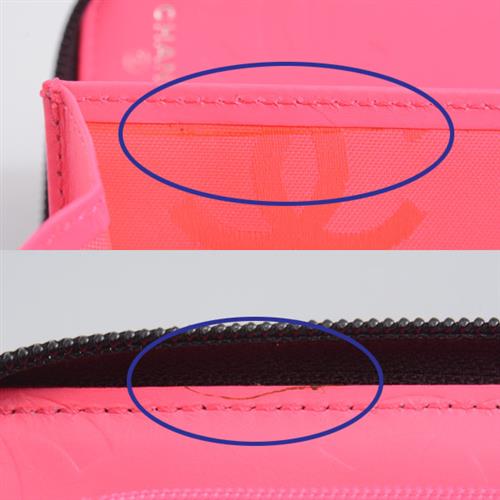 シャネル 財布 レディース ラウンドファスナー オーガナイザー 長財布 ココマーク レザー ブラック×ピンク CHANEL A26710 中古