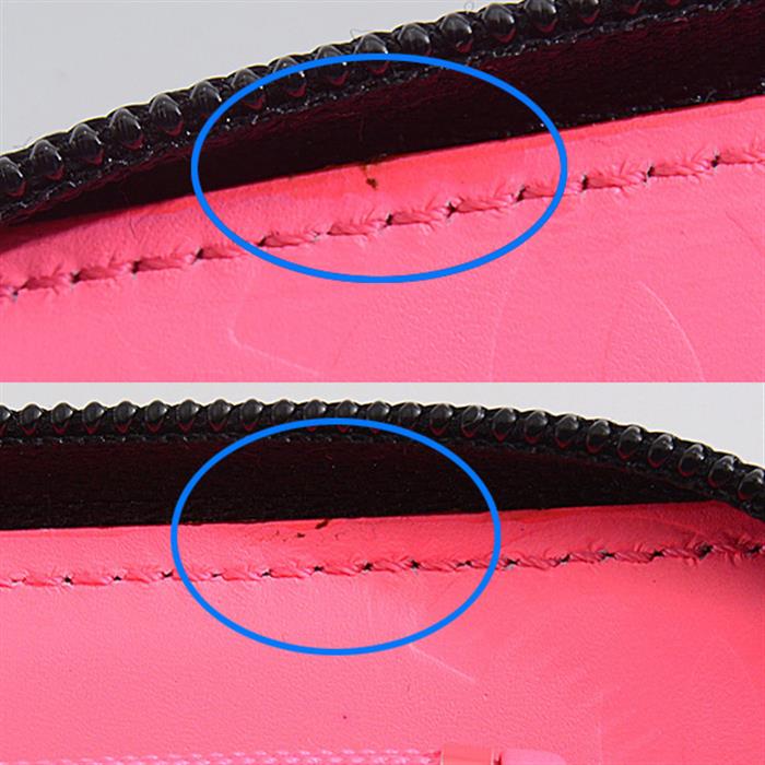 シャネル 財布 レディース ラウンドファスナー オーガナイザー 長財布 ココマーク レザー ブラック×ピンク CHANEL A26710 中古