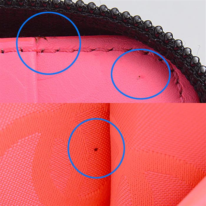 シャネル 財布 レディース ラウンドファスナー オーガナイザー 長財布 ココマーク レザー ブラック×ピンク CHANEL A26710 中古