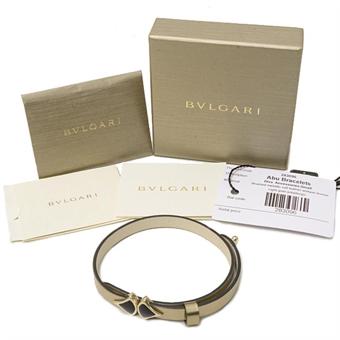 ブルガリ 小物 レディース 二重ブレスレット ディーヴァ ゴールド BVLGARI レザー 中古