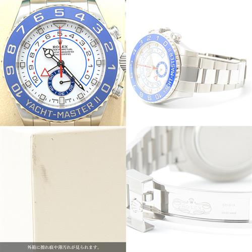 ロレックス 時計 メンズ ヨットマスターⅡ 新ギャラ ベンツ針 ランダム ホワイト文字盤 ステンレス 自動巻 ROLEX SS 116680 中古