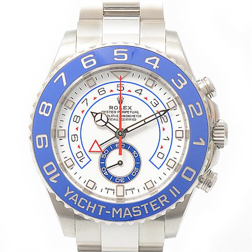 ロレックス 時計 メンズ ヨットマスターⅡ 新ギャラ ベンツ針 ランダム ホワイト文字盤 ステンレス 自動巻 ROLEX SS 116680 中古