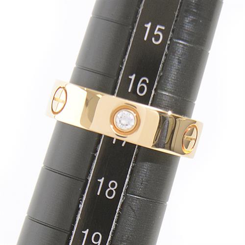 カルティエ 指輪 メンズ 3P ダイヤ ラブリング 57号 実寸16.5号 ハーフダイヤ イエローゴールド Cartier 750YG 中古