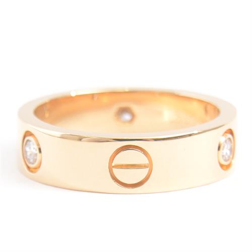 カルティエ 指輪 メンズ 3P ダイヤ ラブリング 57号 実寸16.5号 ハーフダイヤ イエローゴールド Cartier 750YG 中古