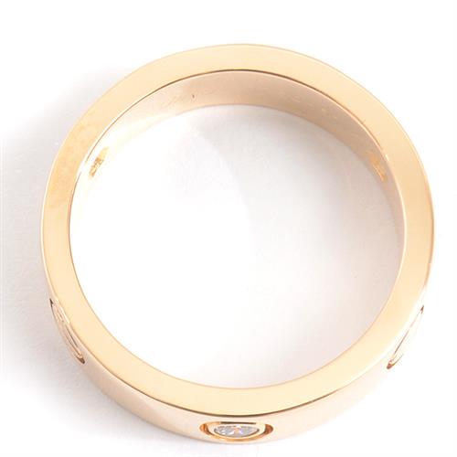 カルティエ 指輪 メンズ 3P ダイヤ ラブリング 57号 実寸16.5号 ハーフダイヤ イエローゴールド Cartier 750YG 中古