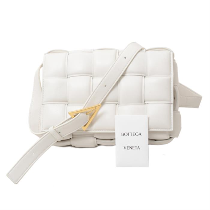 ボッテガヴェネタ バッグ レディース パデットカセットショルダーバッグ ショルダーバッグ レザー ホワイト BOTTEGA VENETA 中古