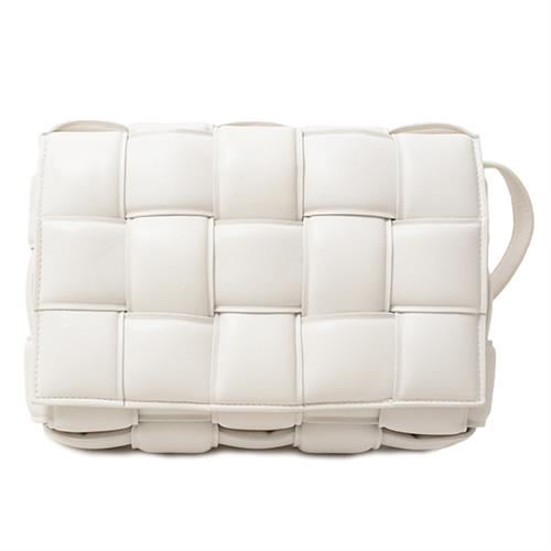 ボッテガヴェネタ バッグ レディース パデットカセットショルダーバッグ ショルダーバッグ レザー ホワイト BOTTEGA VENETA 中古