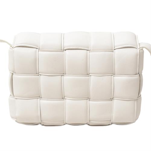 ボッテガヴェネタ バッグ レディース パデットカセットショルダーバッグ ショルダーバッグ レザー ホワイト BOTTEGA VENETA 中古