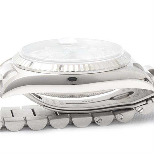 ロレックス 時計 メンズ デイデイト A番 8Pダイヤ 2Pバケットダイヤ ホワイトゴールド 自動巻 ROLEX 750WG 18239A 中古