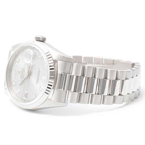 ロレックス 時計 メンズ デイデイト A番 8Pダイヤ 2Pバケットダイヤ ホワイトゴールド 自動巻 ROLEX 750WG 18239A 中古