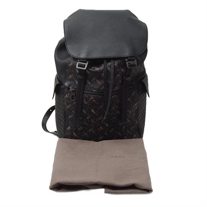 ボッテガヴェネタ バッグ メンズ ラムスキン イントレチャート バックパック リュック ブラック BOTTEGA VENETA 中古
