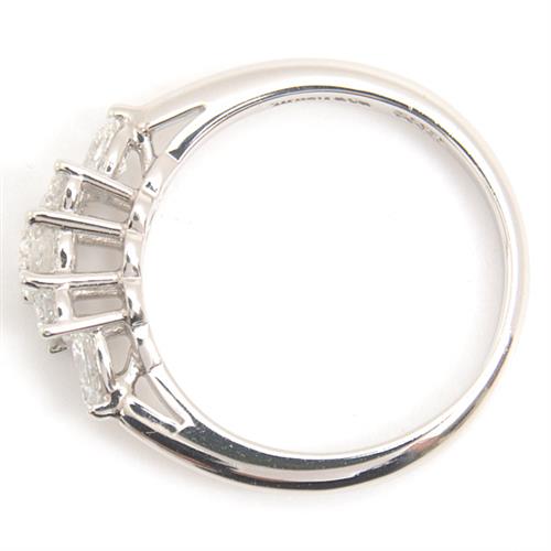 ティファニー 指輪 レディース セブンストーン 立爪 ダイヤモンド リング 9号 プラチナ TIFFANY PT950 中古