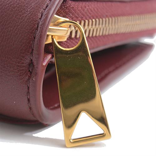 ボッテガヴェネタ 財布 レディース イントレチャート 二つ折り L字 ファスナーウォレット ボルドー BOTTEGA VENETA 701458 中古