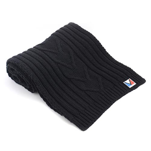 ルイヴィトン マフラー レディース メンズ ケーブルニット ブラック ウール Louis Vuitton M75368 中古