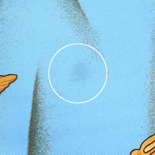 エルメス スカーフ レディース カレ90 Soleil de Soie シルクの太陽 大判 ストール シルク ブルー系 HERMES 中古