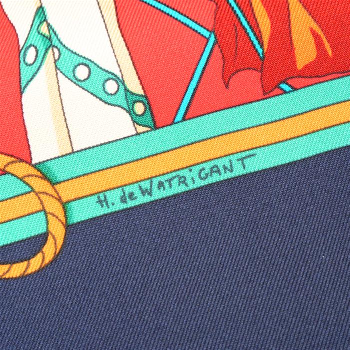 エルメス スカーフ レディース カレ90 シルク OMBRELLES ET PARAPLUTES 日傘と雨傘 マルチカラー HERMES 中古