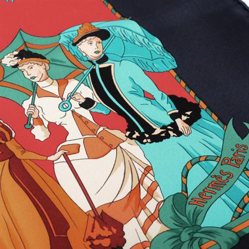 エルメス スカーフ レディース カレ90 シルク OMBRELLES ET PARAPLUTES 日傘と雨傘 マルチカラー HERMES 中古
