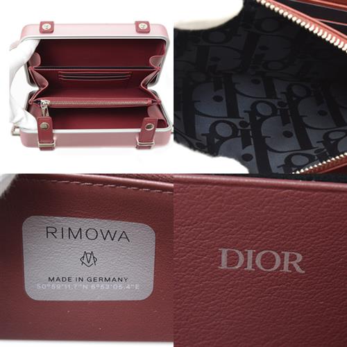 クリスチャンディオール バッグ 財布 レディース パーソナルクラッチ リモワコラボ ショルダーバッグ 長財布 アルミニウム ピンク Christian Dior 2DRCA295YWT 中古