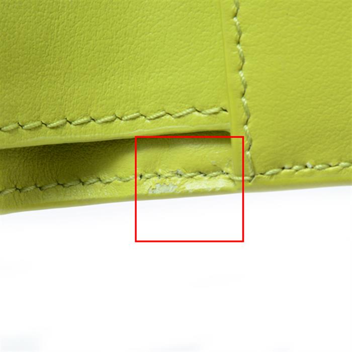 ボッテガヴェネタ 財布 レディース イントレチャート 二つ折り財布 コンパクトウォレット ライムグリーン BOTTEGA VENETA 中古