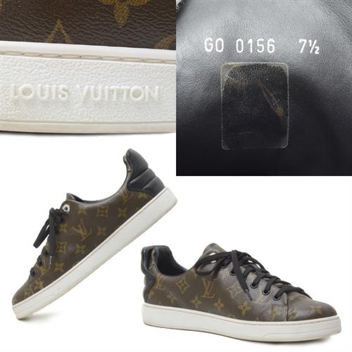 ルイヴィトン 靴 メンズ フロントローライン スニーカー 表記サイズ7 1/2 日本サイズ26cm ローカット シューズ レザー×ラバー ブラウン×ブラック Louis Vuitton 中古