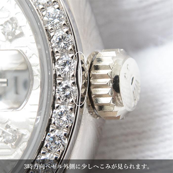 ロレックス 時計 レディース デイトジャスト ダイヤモンド ホワイトゴールド シルバーコンピューター文字盤 自動巻 ROLEX 750WG 69139G 中古