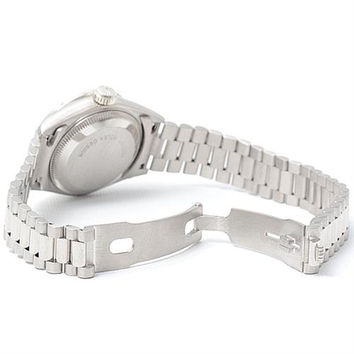 ロレックス 時計 レディース デイトジャスト ダイヤモンド ホワイトゴールド シルバーコンピューター文字盤 自動巻 ROLEX 750WG 69139G 中古