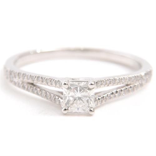 ティファニー 指輪 レディース ルシダ プリンセスカットダイヤ リング D0.31ct 10.5号 プラチナ TIFFANY PT950 中古