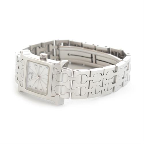 エルメス 腕時計 レディース Hウォッチ ミニ シェル文字盤 電池式 クオーツ SS ステンレス HH1.110 HERMRS 中古