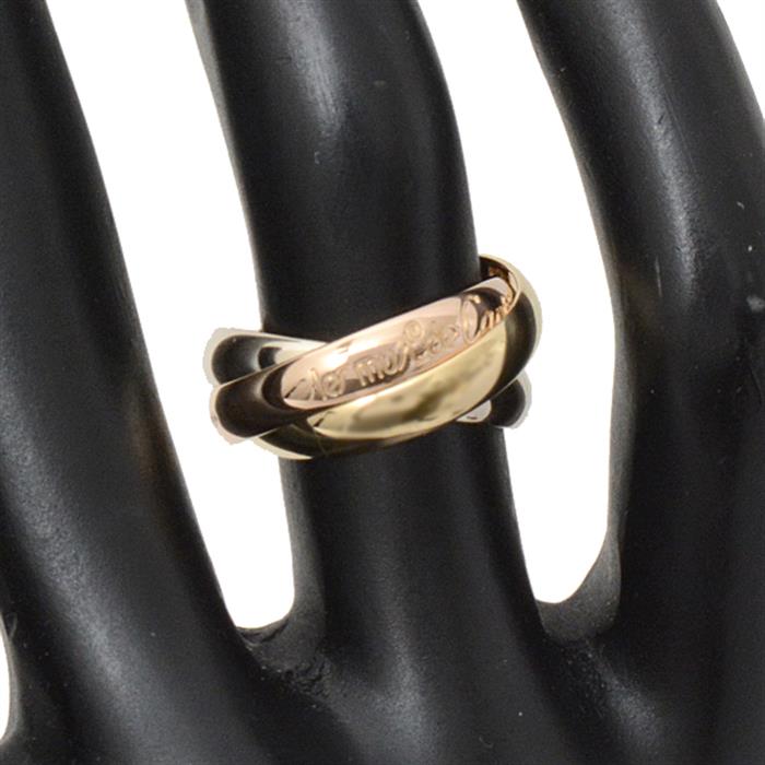 カルティエ 指輪 レディース トリニティ リング 47号 実寸7号 3連 3.2mm ゴールド Cartier 750YG×WG×PG 中古